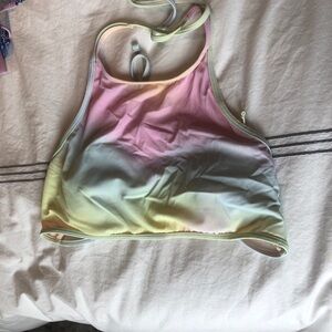 Rainbow Halter Neck Swim Top